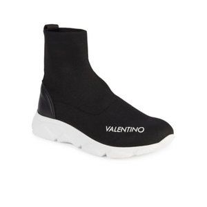 Valentino Melissa Black Top Sock Sneaker Shoes Size 6